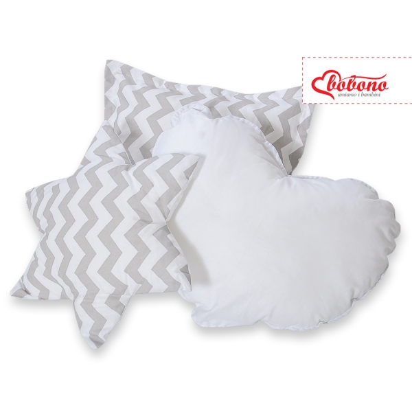 Set 3 Cuscini Grigio Chevron