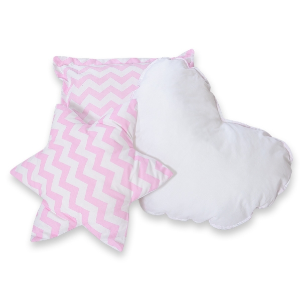 Set 3 Cuscini Rosa Chevron
