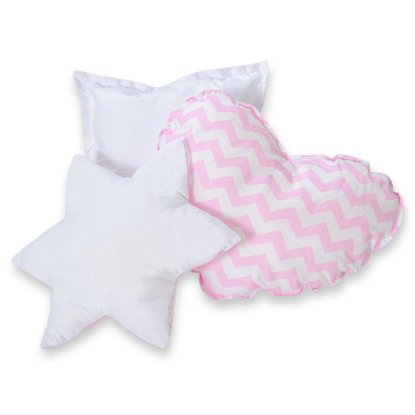 Set 3 Cuscini Rosa Chevron