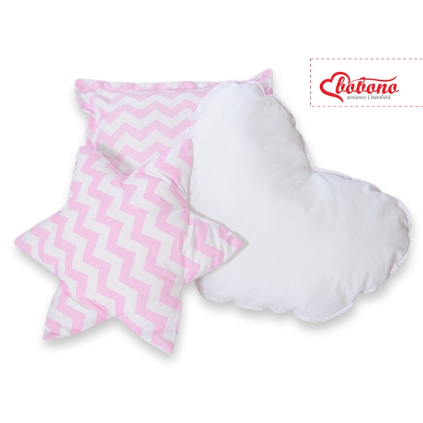 Set 3 Cuscini Rosa Chevron