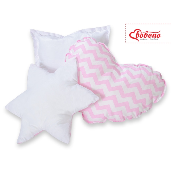 Set 3 Cuscini Rosa Chevron