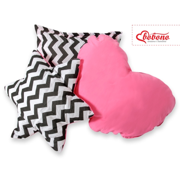 Set 3 Cuscini Rosa Nero Chevron