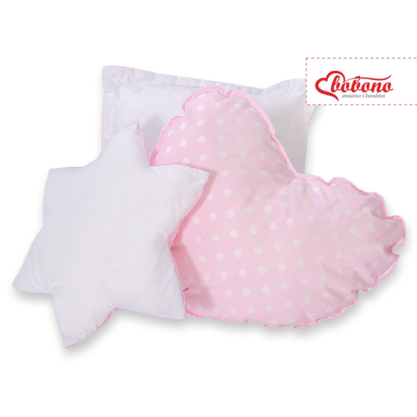 Set 3 Cuscini Rosa Pois Bianchi