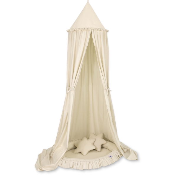 Set: Baldacchino da Appendere + Nido con Balze + Cuscini Beige