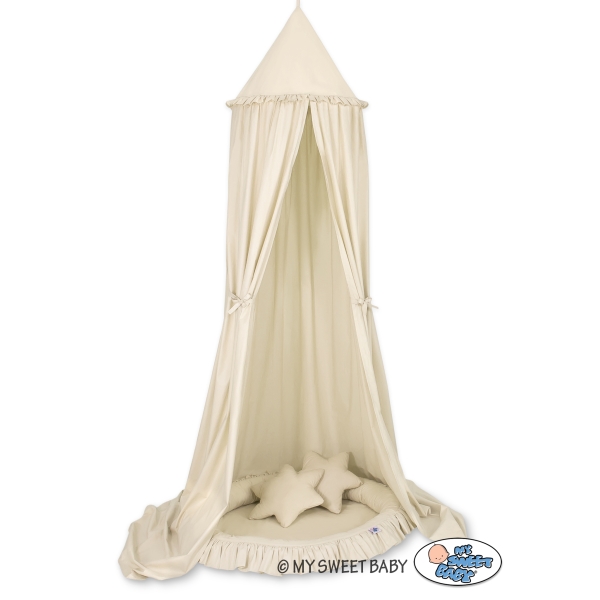 Set: Baldacchino da Appendere + Nido con Balze + Cuscini Beige