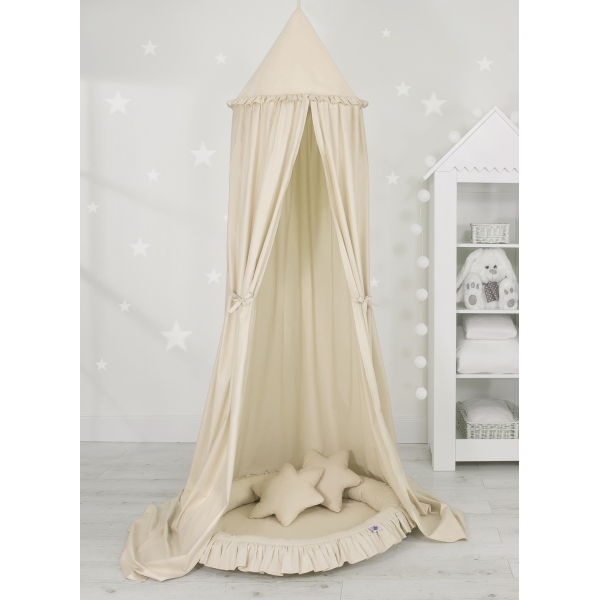 Set: Baldacchino da Appendere + Nido con Balze + Cuscini Beige