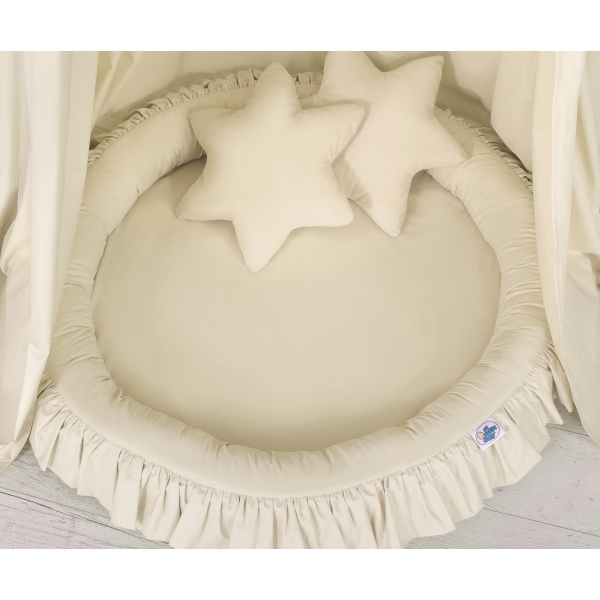 Set: Baldacchino da Appendere + Nido con Balze + Cuscini Beige