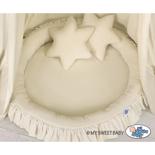 Set: Baldacchino da Appendere + Nido con Balze + Cuscini Beige