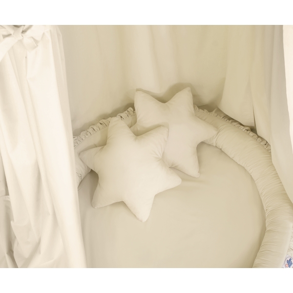 Set: Baldacchino da Appendere + Nido con Balze + Cuscini Beige