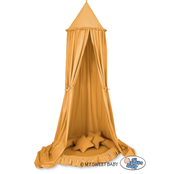 Set: Baldacchino da Appendere + Nido con Balze + Cuscini Giallo Miele