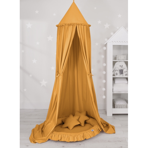 Set: Baldacchino da Appendere + Nido con Balze + Cuscini Giallo Miele