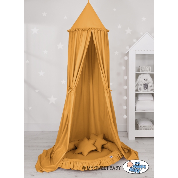 Set: Baldacchino da Appendere + Nido con Balze + Cuscini Giallo Miele