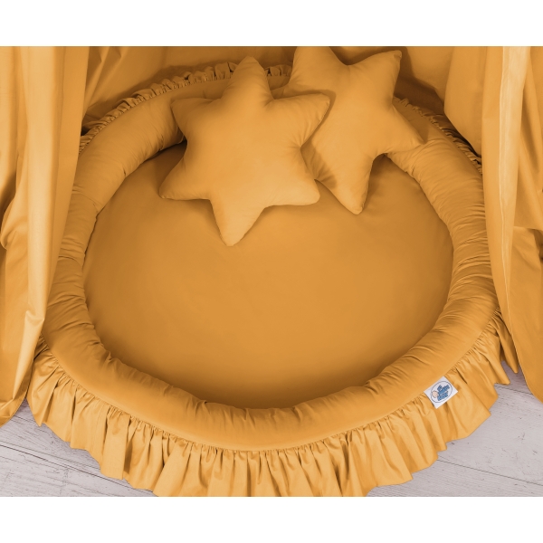 Set: Baldacchino da Appendere + Nido con Balze + Cuscini Giallo Miele