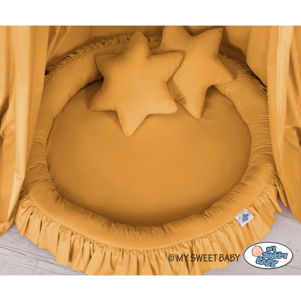 Set: Baldacchino da Appendere + Nido con Balze + Cuscini Giallo Miele