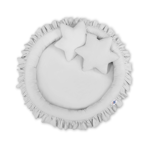 Set: Baldacchino da Appendere + Nido con Balze + Cuscini Grigio