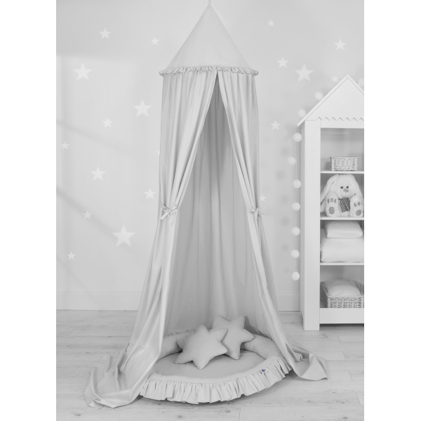 Set: Baldacchino da Appendere + Nido con Balze + Cuscini Grigio