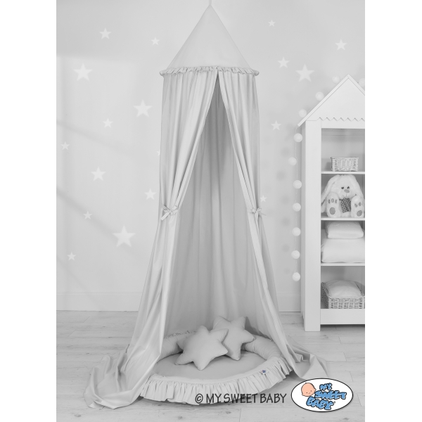 Set: Baldacchino da Appendere + Nido con Balze + Cuscini Grigio