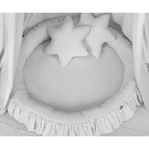 Set: Baldacchino da Appendere + Nido con Balze + Cuscini Grigio