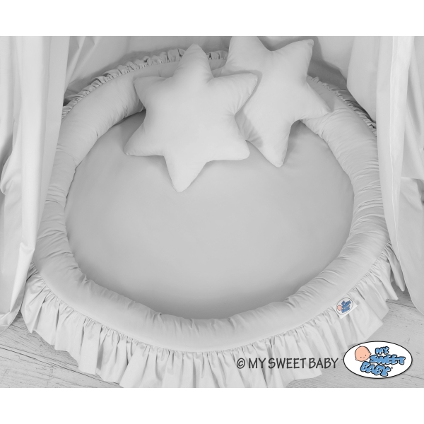 Set: Baldacchino da Appendere + Nido con Balze + Cuscini Grigio