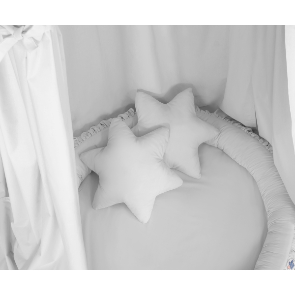 Set: Baldacchino da Appendere + Nido con Balze + Cuscini Grigio