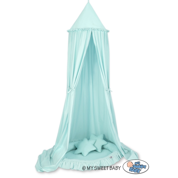 Set: Baldacchino da Appendere + Nido con Balze + Cuscini Menta