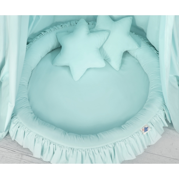 Set: Baldacchino da Appendere + Nido con Balze + Cuscini Menta