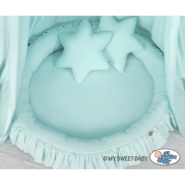 Set: Baldacchino da Appendere + Nido con Balze + Cuscini Menta