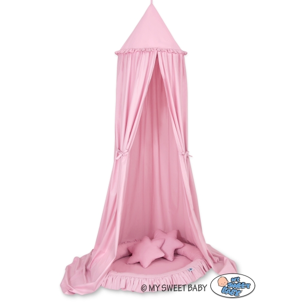 Set: Baldacchino da Appendere + Nido con Balze + Cuscini Rosa per Ragazze