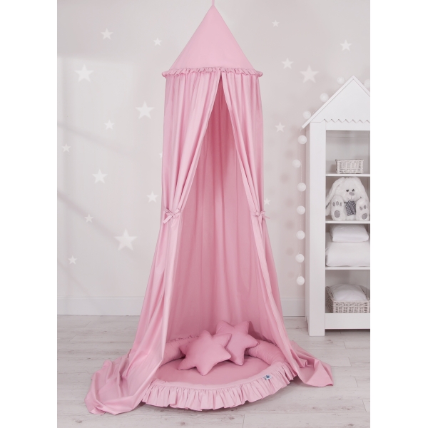 Set: Baldacchino da Appendere + Nido con Balze + Cuscini Rosa per Ragazze