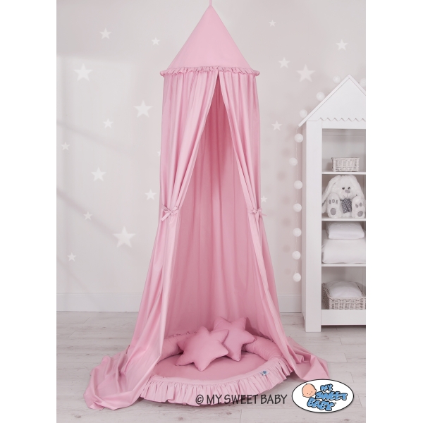 Set: Baldacchino da Appendere + Nido con Balze + Cuscini Rosa per Ragazze