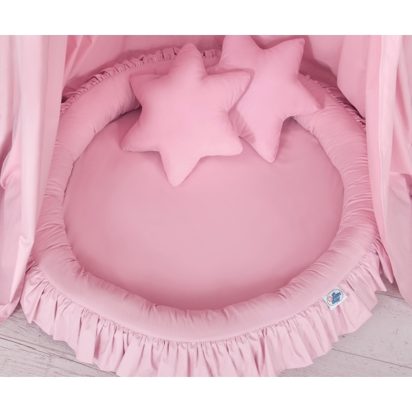 Set: Baldacchino da Appendere + Nido con Balze + Cuscini Rosa per Ragazze