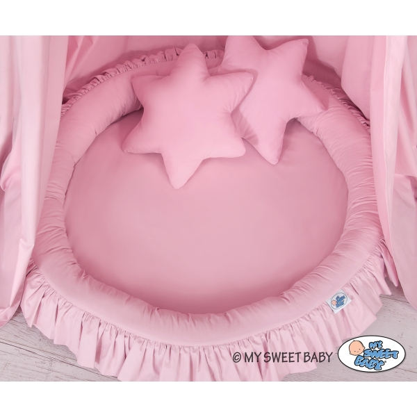 Set: Baldacchino da Appendere + Nido con Balze + Cuscini Rosa per Ragazze