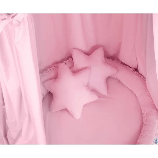 Set: Baldacchino da Appendere + Nido con Balze + Cuscini Rosa per Ragazze