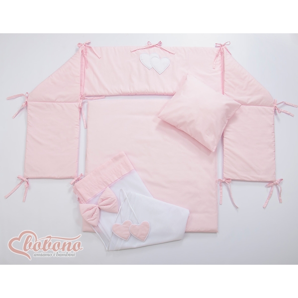 Set Biancheria 6 parti per Rosa Cuori