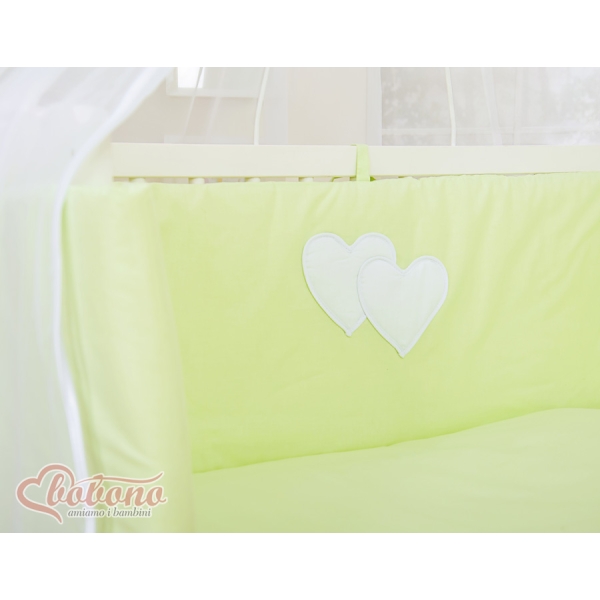Set Biancheria con Baldacchino 6 parti Verde Cuori