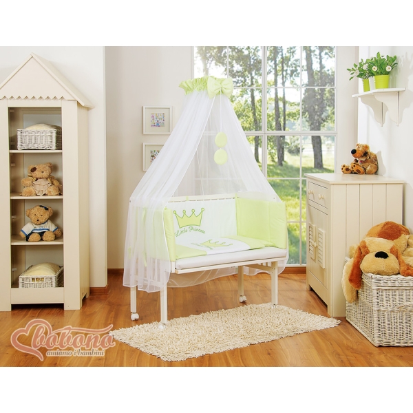 Set Biancheria con Baldacchino 6 parti Verde Little Prince/Princess
