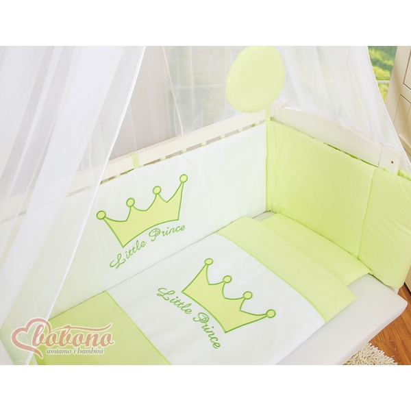 Set Biancheria con Baldacchino 6 parti Verde Little Prince/Princess