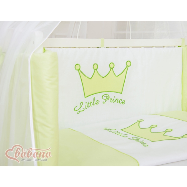 Set Biancheria con Baldacchino 6 parti Verde Little Prince/Princess