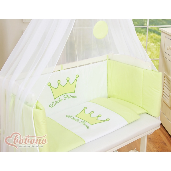 Set Biancheria con Baldacchino 6 parti Verde Little Prince/Princess