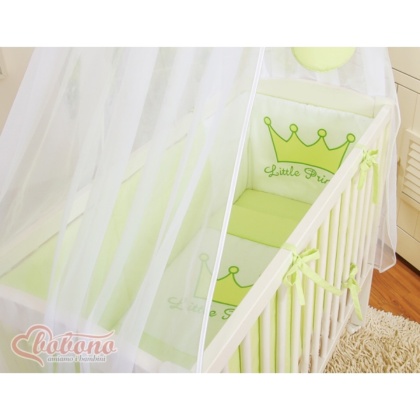Set Biancheria con Baldacchino 6 parti Verde Little Prince/Princess
