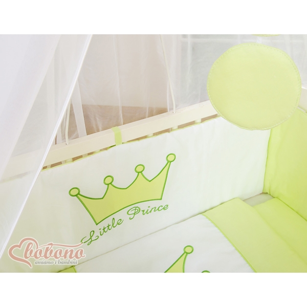 Set Biancheria con Baldacchino 6 parti Verde Little Prince/Princess