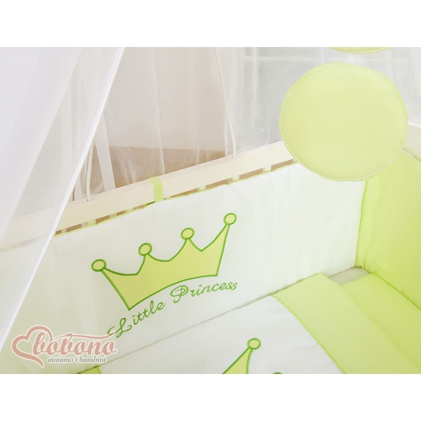 Set Biancheria con Baldacchino 6 parti Verde Little Prince/Princess