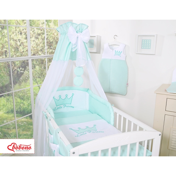 Set Biancheria da Lettino con Baldacchino 7 parti Menta Little Prince/Princess