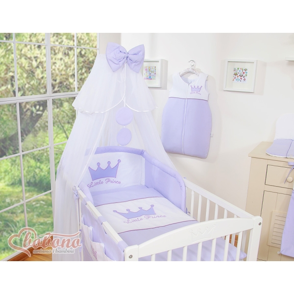 Set Biancheria da Lettino con Zanzariera 7 parti Lilla Little Prince/Princess
