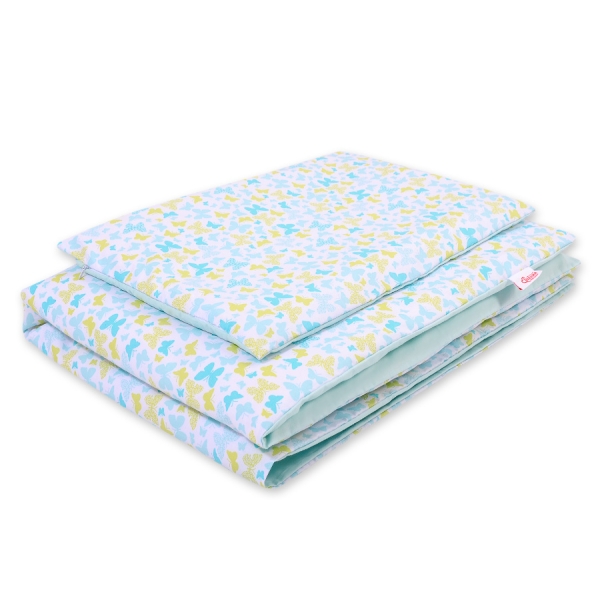 Set Biancheria da Letto 140x200cm 2 parti - Junior Blu Farfalle