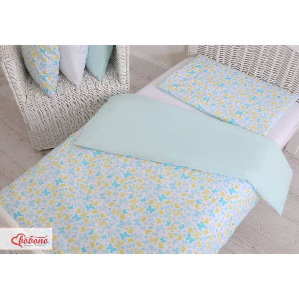 Set Biancheria da Letto 140x200cm 2 parti - Junior Blu Farfalle