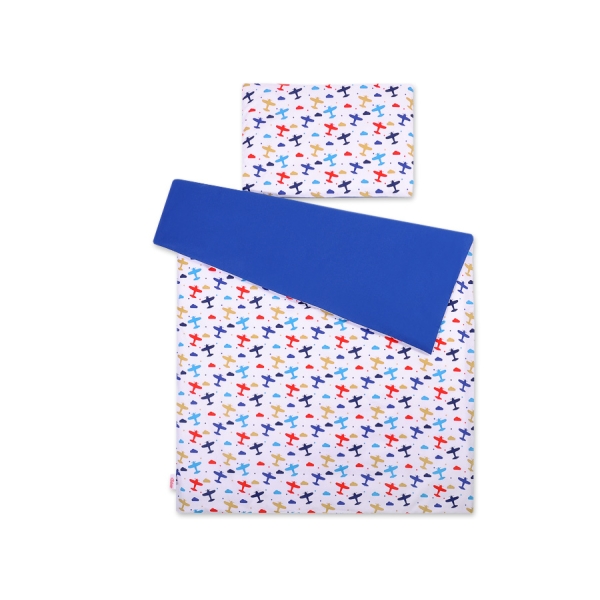 Set Biancheria da Letto 140x200cm 2 parti - Junior Blu Scuro Aereo
