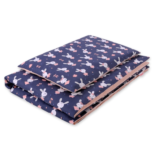 Set Biancheria da Letto 140x200cm 2 parti - Junior Blu Scuro Conigli
