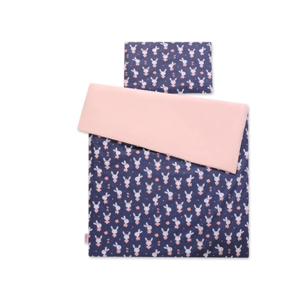 Set Biancheria da Letto 140x200cm 2 parti - Junior Blu Scuro Conigli