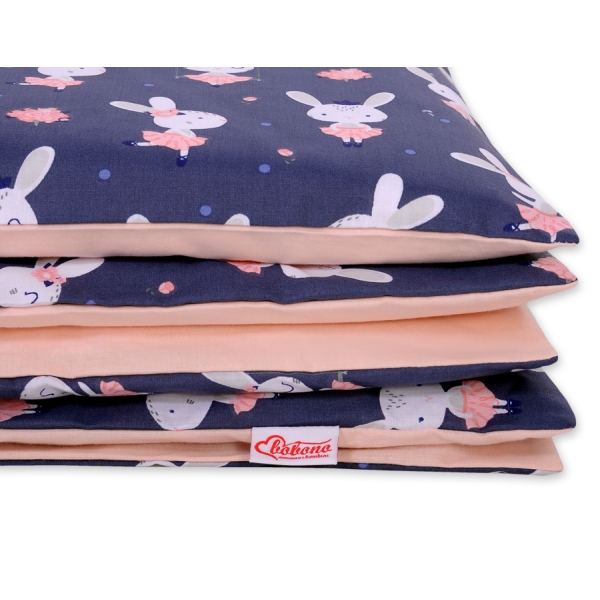 Set Biancheria da Letto 140x200cm 2 parti - Junior Blu Scuro Conigli
